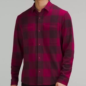 Soft Knit Overshirt (Check Plaid Cassis Pomegranate)